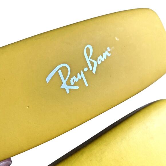 2 RAY BAN Yellow Hard Clamshell Sunglasses Eyeglasses Cases Only Empty Storage - Picture 3 of 8
